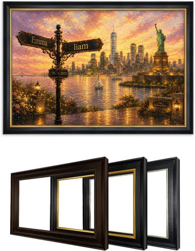 Vista 163 de IPIC - Personalized Framed Canvas with Custom Street Sign in Boston Personalized Street Signs with Names, Custom Canvas Print, Boston Sunset