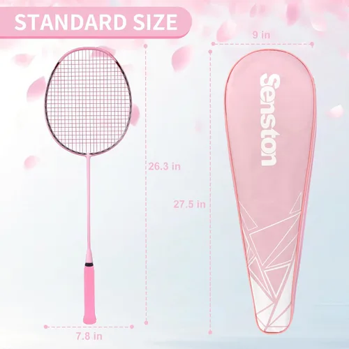 Vista 7 de Senston N90 Badminton Racket, 6U Single High-Grade Badminton Racquet, Professional 100% Full-Carbon Badminton Racket