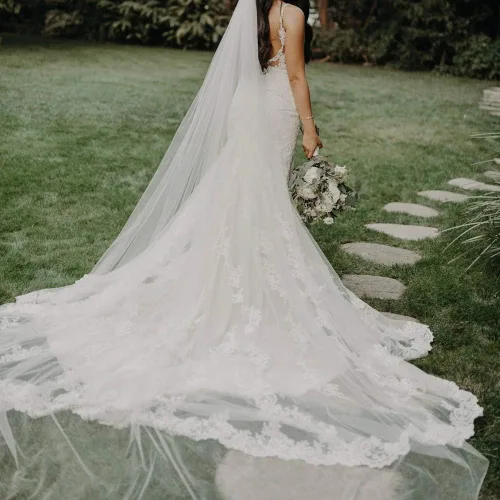 Vista 4 de GAODESI Velos de tul de 1 nivel con peine para novias y mujeres