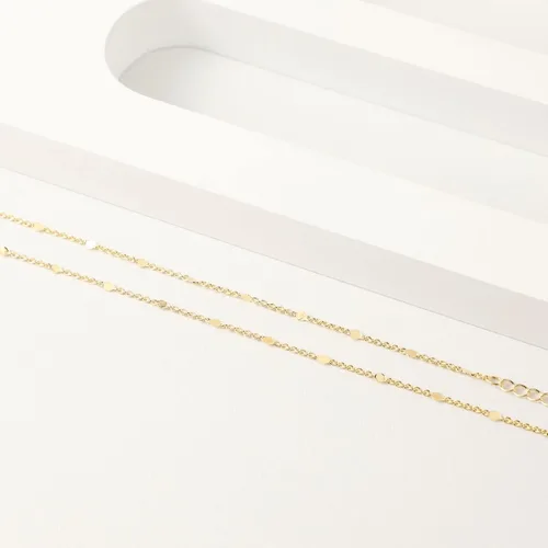 Vista 7 de JECOMY Collar de oro de 14 quilates para mujer, delicado collar de cadena chapada en puntos brillantes satélite, gargantilla de satélite, collares