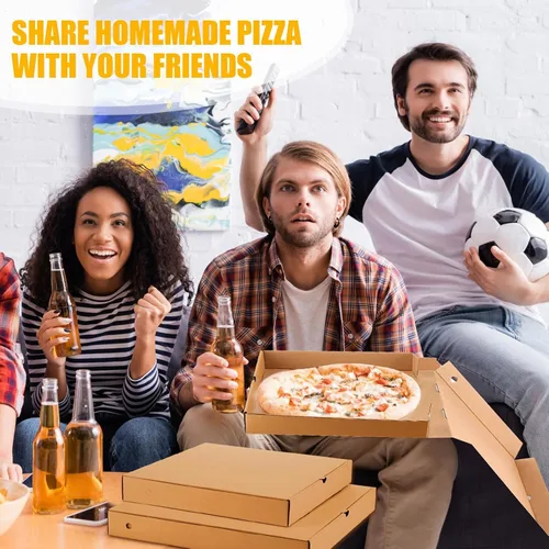 Vista 6 de 100 cajas de pizza de 12 x 12 pulgadas a granel de cartón vacío de 12 pulgadas, caja de pizza cuadrada reutilizable para comida para llevar