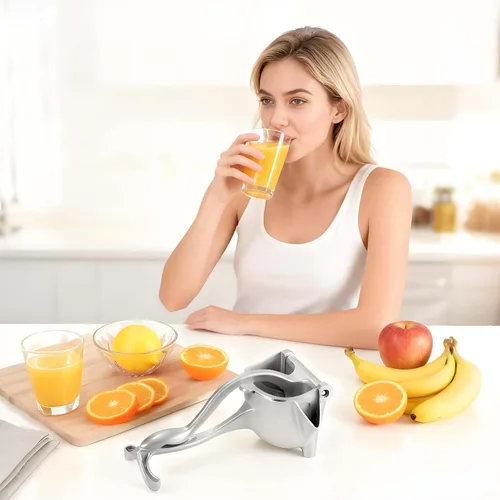 Vista 8 de Prensa manual de aleación de aluminio para exprimir jugo de frutas cítricas, extractor de jugo de frutas frescas, exprimidor de limón, naranja