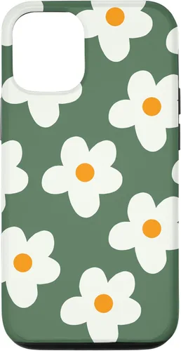 Vista 26 de Retro 60s flower vintage floral pattern sage green Groovy Case for iPhone 16
