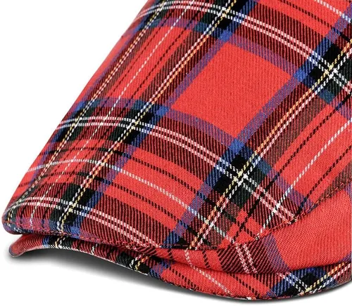 Vista 5 de Gorra plana a cuadros para mujer Ivy Gastby Cabbie Gorra unisex de algodón Newsboy