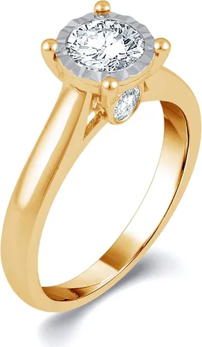 Vista 3 de La4ve Diamonds Anillo de compromiso de diamante de 100 quilates en oro macizo de 14 quilates I-J I2-I3 Anillo de compromiso de diamantes reales
