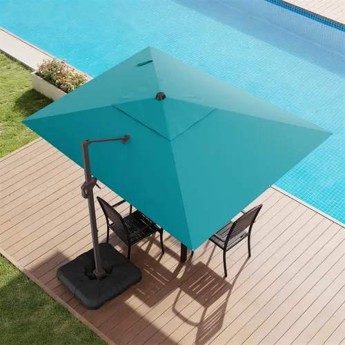 Vista 29 de Sombrilla voladiza para patio, 9 x 12 pies, sombrilla giratoria Beige