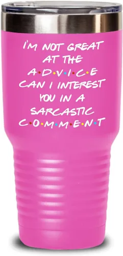 Vista 7 de Friends Theme Tumbler for Bestfriend or Coworker Im Not Great At The Advice Can I Interest You in a Sarcastic Comment 20 or 30oz Powder Coated