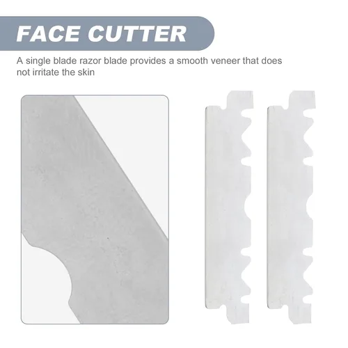 Vista 9 de Beaupretty 100 unids rasuradora de mano cuchilla de afeitar facial de acero cortador de cara barbería rasuradora de cara hombres cortador de fresado