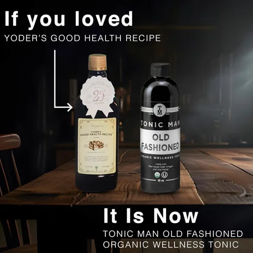 Vista 2 de Tonic Man Tónico orgánico de bienestar antiguo hecho con vinagre de sidra de manzana crudo, zumos de manzana y uva orgánicos kosher con 12 hierbas
