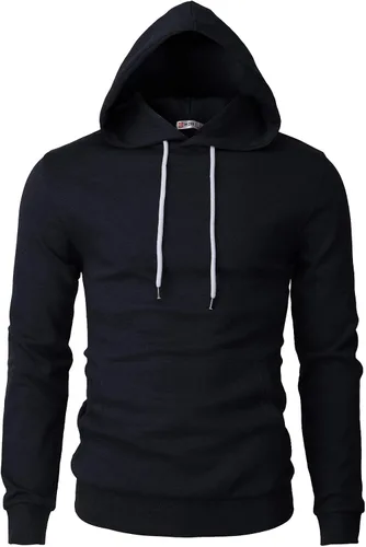Vista 46 de H2H Sudadera con Capucha Tipo Pullover para Hombre, Ligera, de Manga Larga, con Bolsillo Canguro, Ajuste Ceñido, Básica, Casual, Suéter