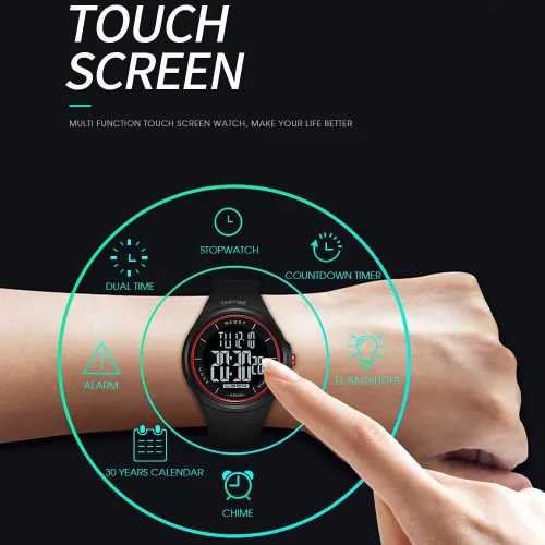 Vista 6 de TACTIME Reloj digital - Pantalla táctil, pantalla de números grandes, reloj deportivo al aire libre
