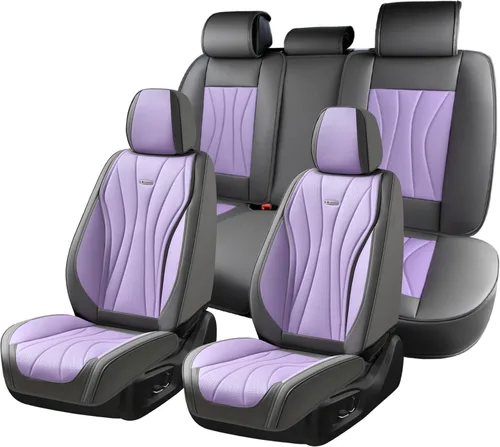 Vista 30 de Coverado Funda de asiento de automóvil, funda de asiento delantero para automóvil, protector de asiento de automóvil de cuero impermeable, fundas