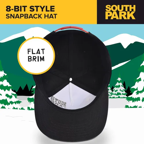 Vista 4 de Concept One South Park Gang - Gorra de béisbol ajustable de 8 bits con ala plana