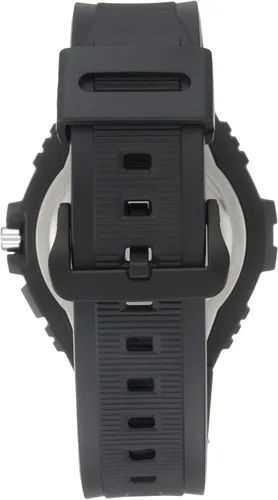 Vista 2 de Casio Illuminator Reloj deportivo de cuarzo para hombre con correa de resina negra Bisel de metal resistente Modelo MWA100H-1A2V Silver-Tone