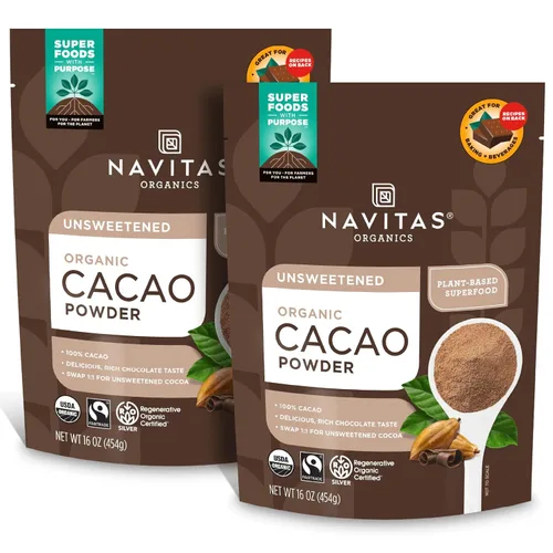 Vista 9 de Navitas Organics - Cacao en polvo - Sustituto de cacao en polvo 1:1, para chocolate caliente, horneado y más - Certificado orgánico regenerativo