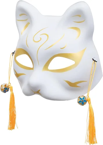 Vista 6 de Kitsune Inu Boku - Lindo gato japonés para cosplay, media máscara, Navidad
