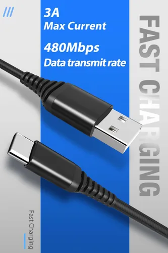 Vista 3 de Paquete de 5 cables USB tipo C [6 pies Carga rápida 3A trenzados] - Cable de carga USB-A a USB-C, compatible con iPhone 17 16 15 Plus Pro Max