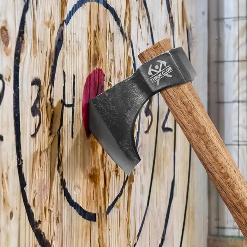 Vista 4 de Throwing Axe Set, 16.5" Throwing Tomahawk with 1065 High Carbon Steel & Wooden Handle, Perfect for Axe Throwing Game for Backyard, Competition and
