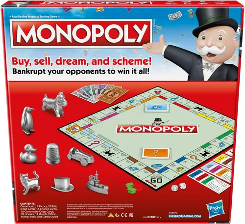 Vista 11 de Hasbro Gaming Monopoly, juego de mesa de estrategia para niños de 8 años, 2 a 6 jugadores, juegos familiares para niños y adultos