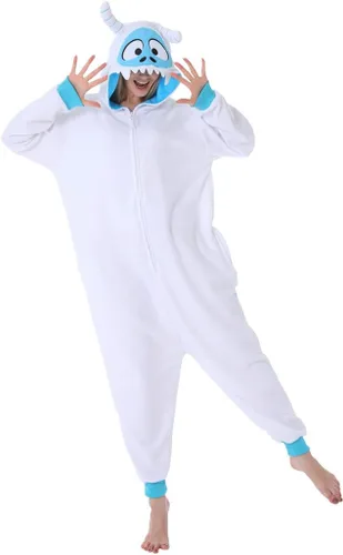 Vista 2 de dressfan Disfraz de monstruo de nieve de animales, disfraz de monstruo, pijama de monstruo para cosplay, Nieve