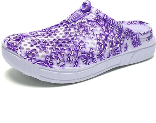 Vista 17 de LIBINXIF Zuecos de jardín para mujer, de malla, transpirables, sandalias de playa, zapatos de ducha, zapatos de agua, zapatos antideslizantes