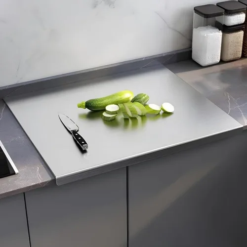 Vista 8 de Tablas de cortar de acero inoxidable 316, tablas de cortar para cocinas, tabla de cortar grande, esta tabla de cortar de cocina mide