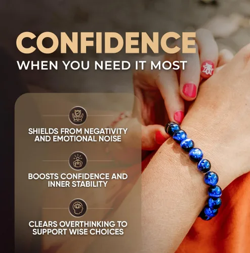 Vista 2 de Conscious Items Pulsera de riqueza y manifestación para mujeres y hombres, pulsera de prosperidad con cristales de dinero y piedra natural