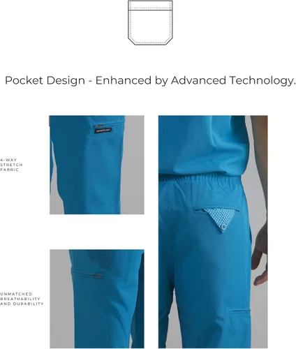 Vista 5 de Members Only Pantalón médico Hampton con parte inferior abierta para hombre uniforme médico uniforme de hospital