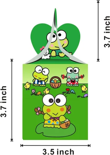 Vista 4 de ARHAVI 12 cajas de regalo para fiesta de cumpleaños de niños, Kuromi y mi melodía, Keroppi, pompompurina, Badtz, suministros de decoración de fiesta