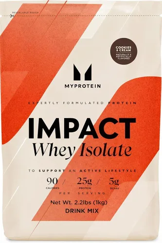 Vista 16 de Myprotein Impact aislado de proteína de suero, 1 kg (40 porciones) Vainilla helado, 22g de proteína, 3.5g de glutamina y 4.5g de BCAA por porción