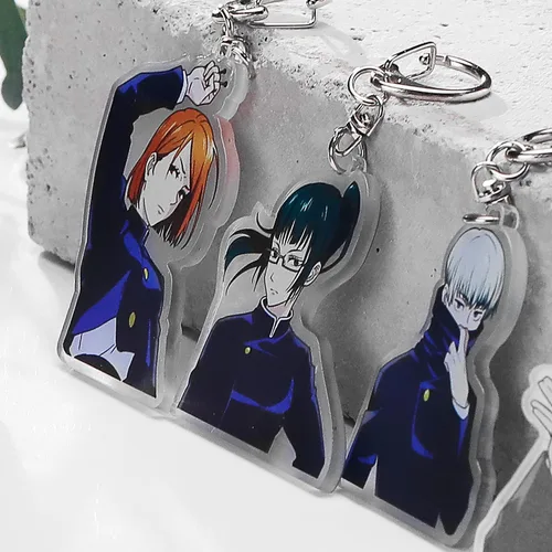 Vista 5 de Juego de 6 llaveros Jujutsu Kaisen Anime Regalos Gojo Satoru Itadori Yji Acrílico Llavero para Fans