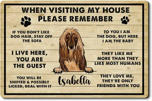 Vista 7 de VOTANTA Felpudo personalizado con mastín de abruzzese, tapetes personalizados para perros, regalos divertidos para los amantes de los perros, dueños