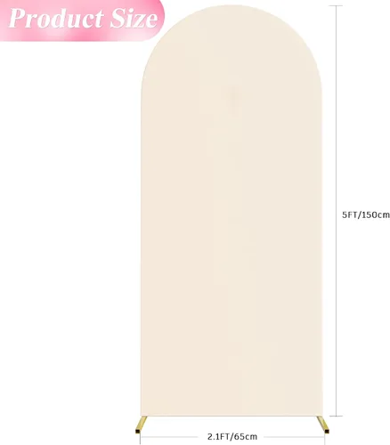 Vista 2 de Wokceer Funda para Arco de Boda de 5 Pies de Spandex Ajustada Cubiertas para Soporte de Arco de Boda Parte Superior Redonda Arco Chiara Cubierta