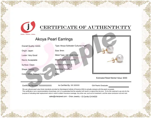 Vista 4 de AAAA - Aretes de perlas cultivadas de Akoya blancas con forma de dormilona de oro de 14 quilates para mujer, Perla, nácar