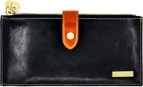 Vista 4 de ANDOILT - Cartera de cuero genuino para mujer con bloqueo RFID para tarjeta de crédito con cremallera