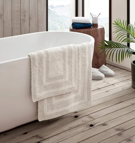 Vista 3 de Eddie Bauer - Alfombra de baño, alfombra de baño 100% algodón suave de felpa, altamente absorbente, de secado rápido y antideslizante