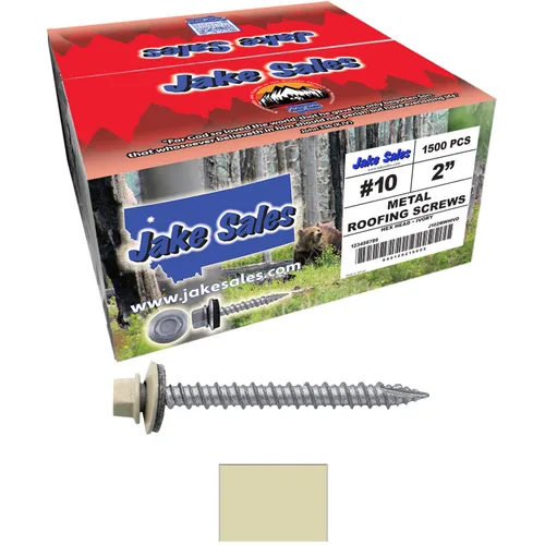 Vista 58 de 10 x 2 tornillos para techos de metal gris ABC - Cabezal hexagonal - Arandela autoinicial/roscado - Arandela EPDM. 1 bolsa de 250 unidades - 250