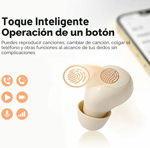 Vista 6 de Xmenha Auriculares Invisibles Mini Pequeños Inalámbricos Bluetooth, Tono de Piel Cómodos Discretos Micro Auriculares de Sueño Ocultos Pequeños