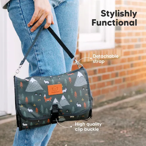 Vista 8 de KeaBabies Cambiador portátil de pañales - Gran cambiador de bebé impermeable, compacto para viajes, bolsillos funcionales para accesorios esenciales