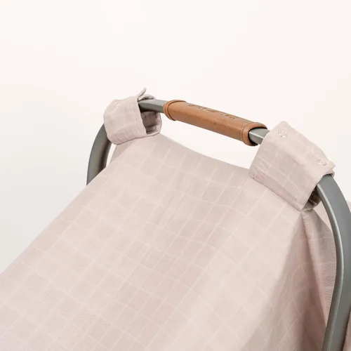 Vista 2 de Funda de asiento de automóvil para bebé niña, transpirable, 100% algodón orgánico certificado, toldo de muselina de alta calidad, funda de asiento