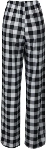 Vista 4 de YUTANRAL Pantalones de pijama para mujer, holgados, de cintura alta, pierna ancha, cómodos, informales, modernos, estampados, con bolsillos