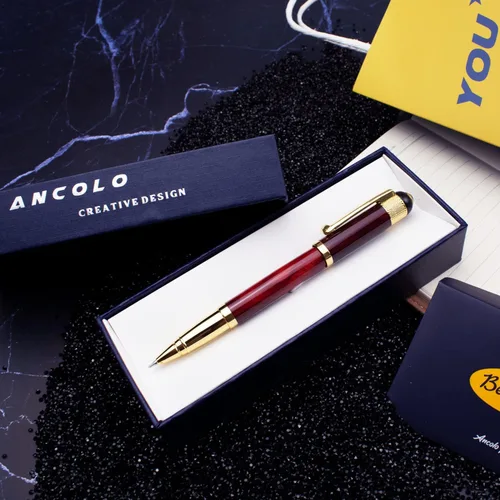 Vista 2 de Ancolo Juego de bolígrafos de regalo de lujo con bolsa de bolígrafo, tarjeta de regalo, grabado con tus nombres de mensaje, nombres de empresa