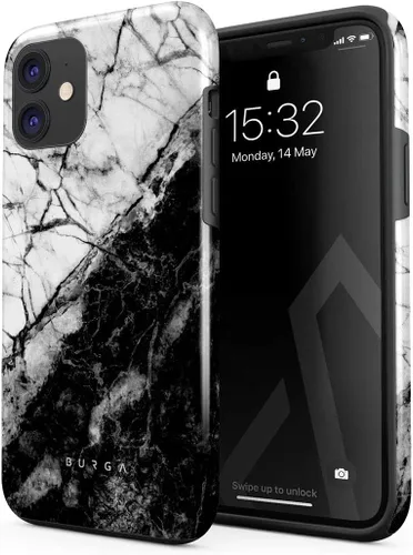 Vista 89 de BURGA - Funda compatible con iPhone 12, apta para carga inalámbrica, carcasa rígida híbrida de 2 capas + funda de silicona, resistente, ajuste