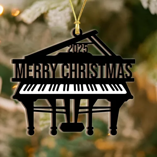 Vista 5 de Adorno de Piano 2025 – Adorno Navideño de Piano Grande para Árbol, Regalos de Piano de Madera para Músicos, Regalos para Tocadores de Piano, Adorno