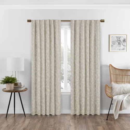 Vista 6 de ECLIPSE Absolute Zero Nora - Cortinas opacas con aislamiento térmico y bolsillo para cortinero, para dormitorio, panel individual, 50 x 95 pulgadas