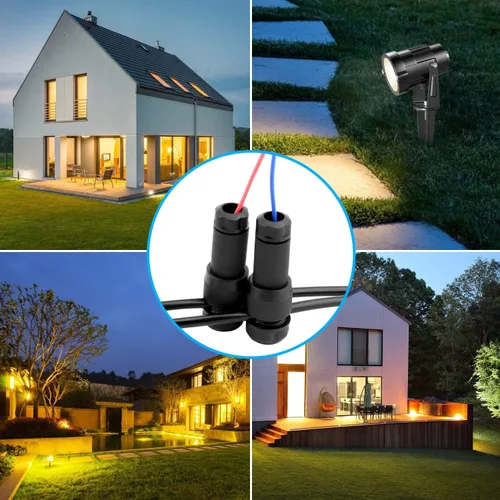 Vista 7 de 24 piezas de conectores de cable de luz de paisaje de bajo voltaje para exteriores, conectores de cable de calibre 14-20 para luces de camino