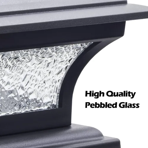 Vista 5 de SIEDiNLAR Luces solares de poste de vidrio para exteriores, luz LED para cerca, 2 modos para postes de 4 x 4, 5 x 5, 6 x 6 pulgadas, decoración