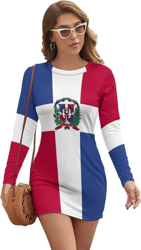 Vista 5 de Vestido largo con bandera dominicana para mujer, top de verano, talla XS, Estilo-4