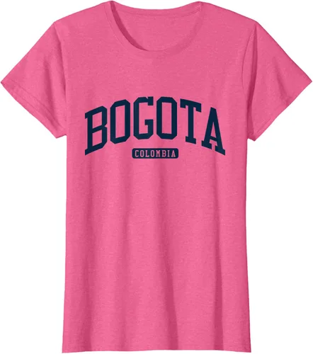 Vista 61 de Bogotá Colombia College University Style Camiseta azul marino, Blanco