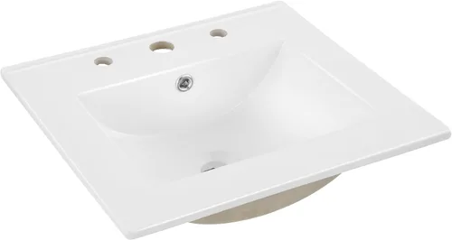 Vista 9 de JONATHAN Y - Lavabo auxiliar de 20 pulgadas para baño, 3 agujeros, color negro